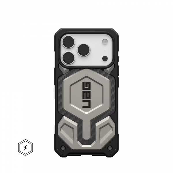 Чехол UAG Monarch Pro с поддержкой MagSafe для iPhone 17 Pro цвет: титановый (Titanium)