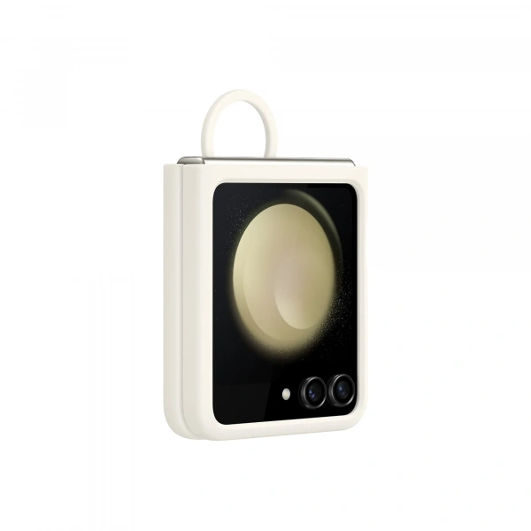 Чехол Samsung Silicone Case with Ring для Z Flip5 цвет: кремовый (Cream)