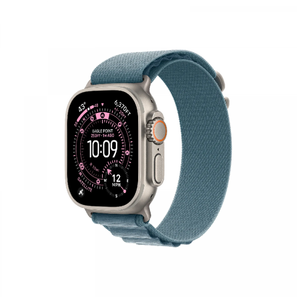 Часы Apple Watch Ultra 3 GPS 49 мм, корпус натуральный титан (Natural Titanium), ремешок Alpine, светло-синий (Light Blue), размер  S