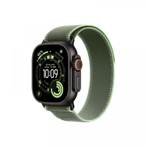 Часы Apple Watch Ultra 3 GPS 49 мм, корпус черный титан (Black Titanium), ремешок Trail, зеленый/неоновый (Green/Neon), размер S/M